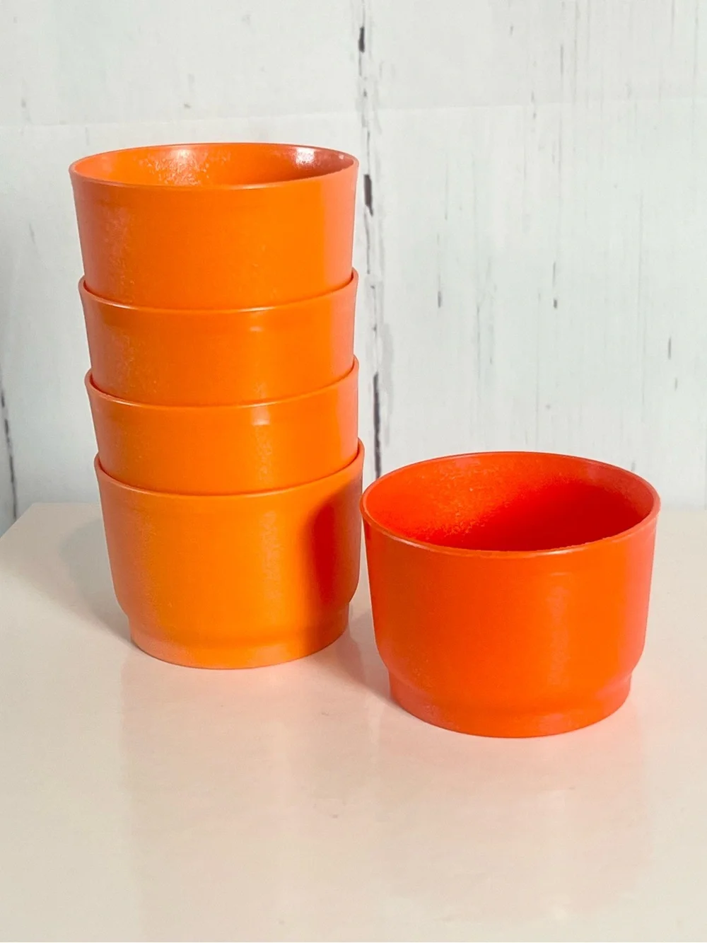 Vintage Tupperware 1229 Orange Snack Cups 4oz - Lot of 5 Replacement Bowls